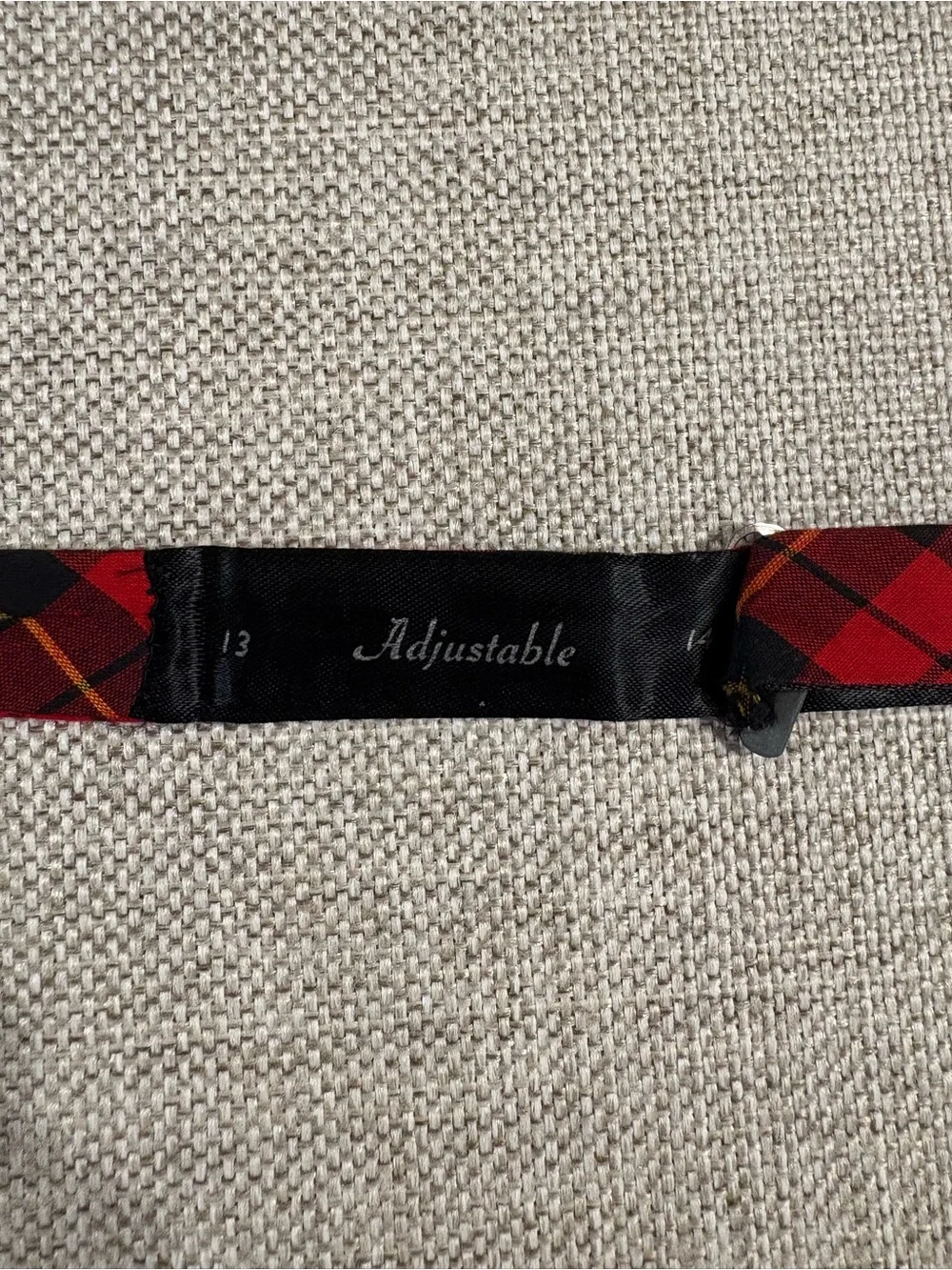 Vintage Made in England Tartan Plaid Cummerbund Self Tie Bow Tie Set Medium